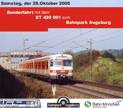 420 001 auf dem Weg nach Augsburg - Sie können dabei sein. Foto: ©Dirk Mattner