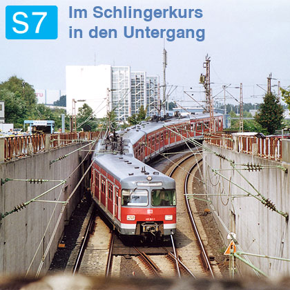 Bild: 420 863 taucht als S 7705 in den Tunnelstutzen des Düsseldorfer Flughafens ein.