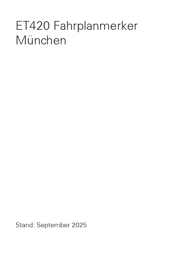 Bild: Der ET420 Fahrplanmerker München als PDF-Datei